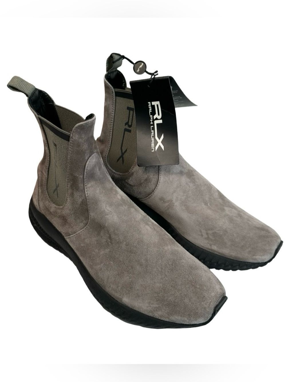 RLX Ralph Lauren Women’s Gray Slip-On Suede Leather Sock Sneakers Size 6 NWT